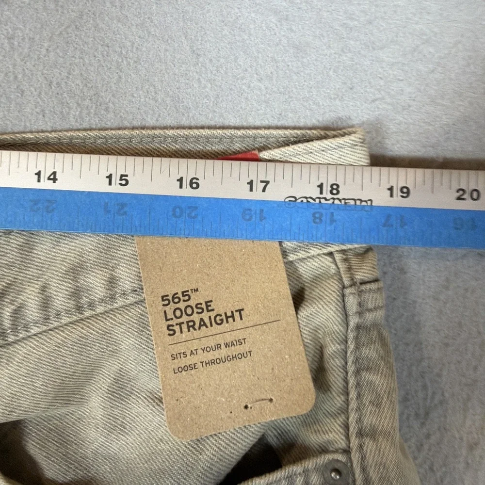 Levi's 565 Men's Loose Straight 36X32 Baggy Wide Leg Gray Wash NWT 100% Cotton